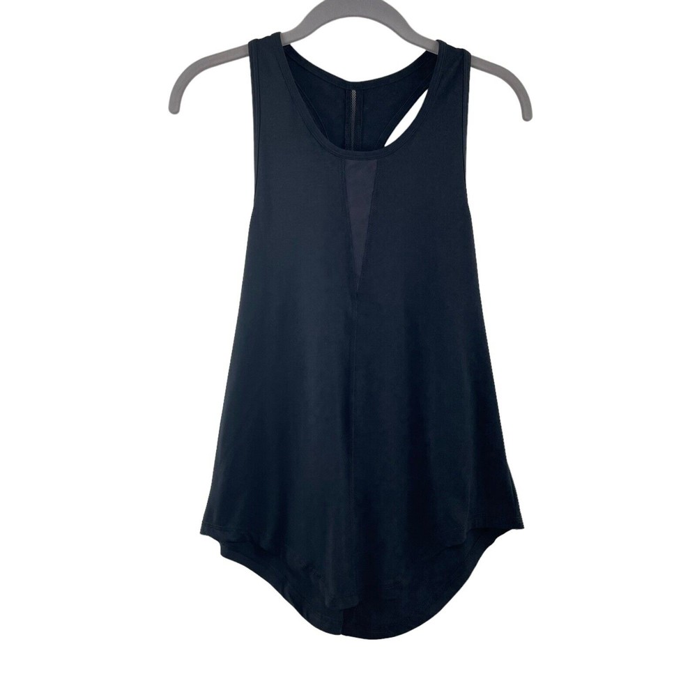 Zyia Active Womens Tank Black Large Polyester Spandex Racerback Mesh Det…